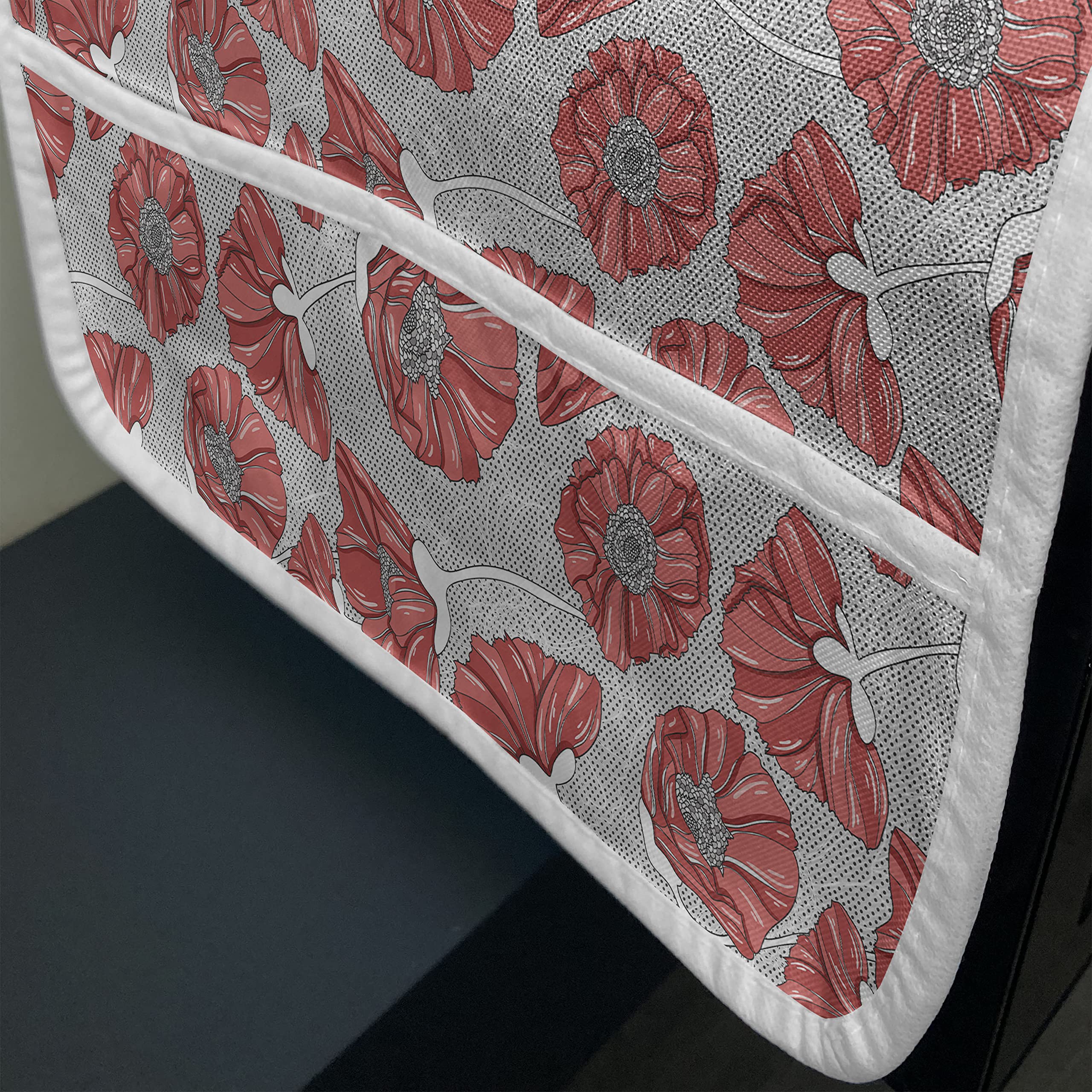 Ambesonne Floral Microwave Cover - Waterproof Kitchen Organizer with Pockets, 36