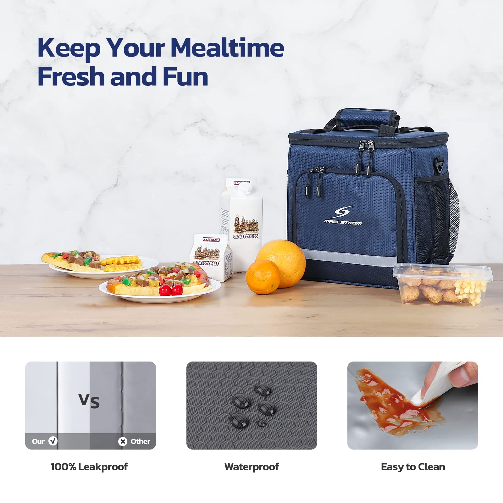 Insulated Leakproof Lunch Cooler Bag for Men & Women - Maelstrom Lunch Tote Box for Work, School, Picnics & Outdoor Activities