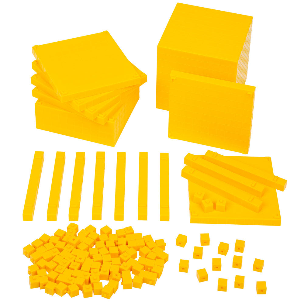 Base Ten Blocks Math Kit for Kids with Activity Cards - Hands-On Learning for Counting, Addition & Subtraction - Perfect for Homeschool & Classroom Math Activities