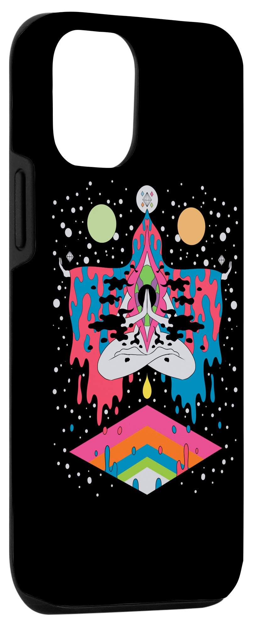 iPhone 12/12 Pro Psychedelic Abstract Art Phone Case - Hippie Trippy LSD Design Protective Cover for Men & Women - Perfect Gift for Music Festivals, Rave Parties & Bohemian Lifestyle