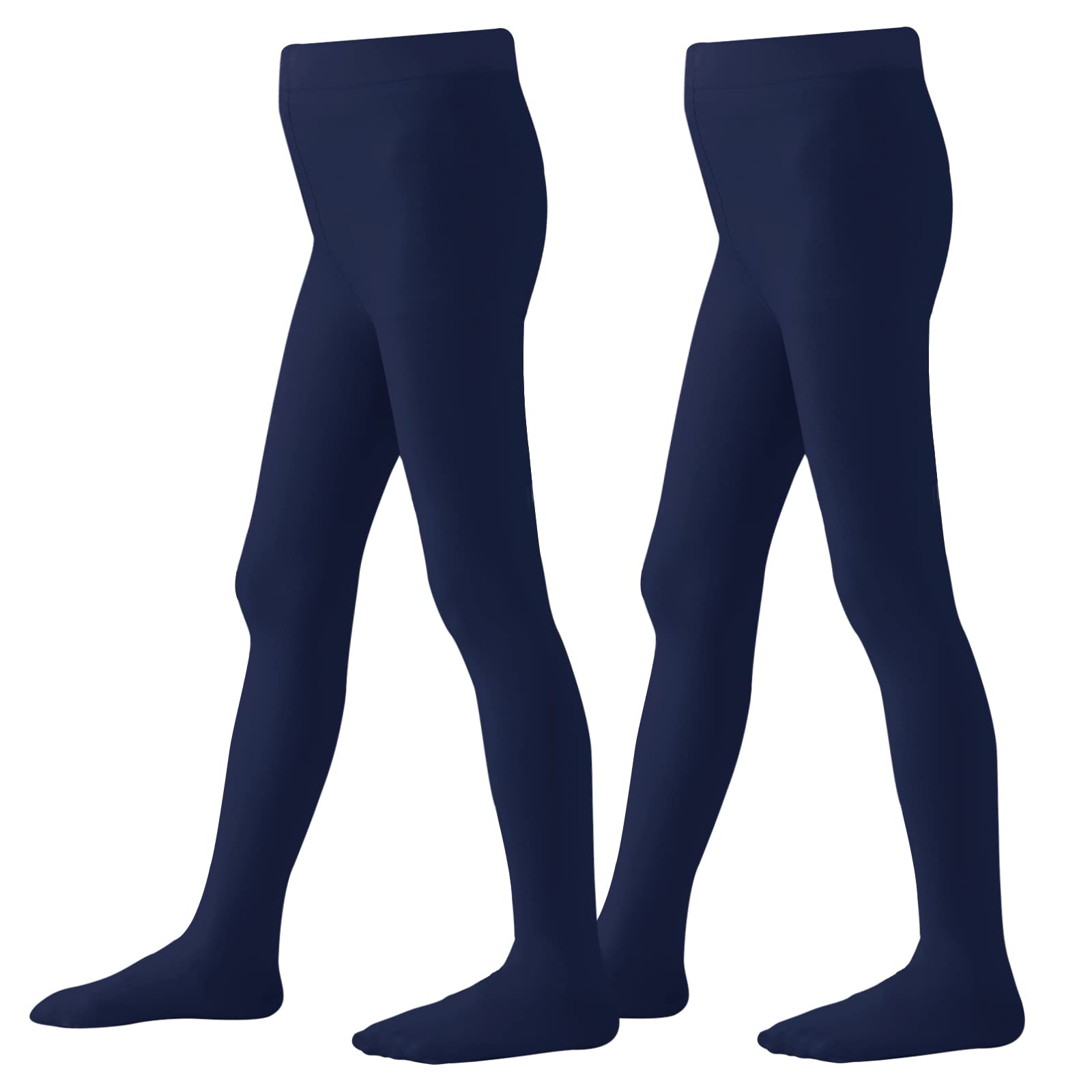 Girls Dance Tights for School Uniform - 1/2/3 Pack Footed Tights for Kids Ages 2-10 Years - Ballet, Performances & Everyday Wear