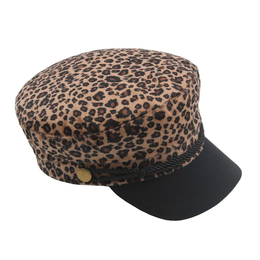 Stylish Leopard Print Beret Hat for Women & Men - Vintage Flat Top Navy Cap - Perfect Winter & Autumn Fashion Accessory - Great Birthday Gift Idea for Her or Him - Ideal for Casual Outfits, Date Nights & Holiday Parties