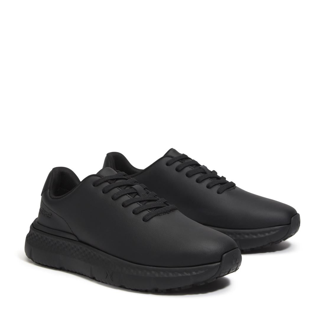 Slip Resistant Women's Work Shoes - Black Leather Non-Slip Safety Shoes for Nurses, Waitresses & Restaurant Workers