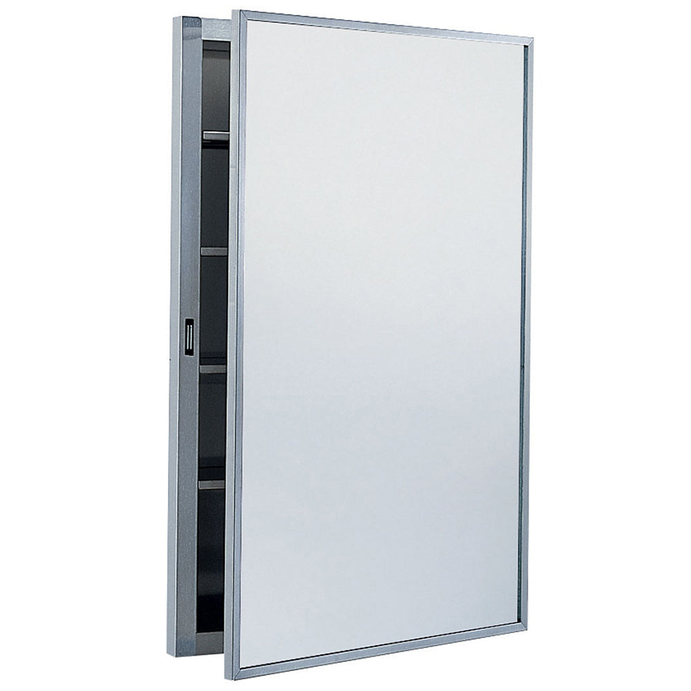 Gamco G 397 Recessed Mounted Medicine Cabinet - Mirror & Storage for Bathroom, Vanity, and Bedroom Organization