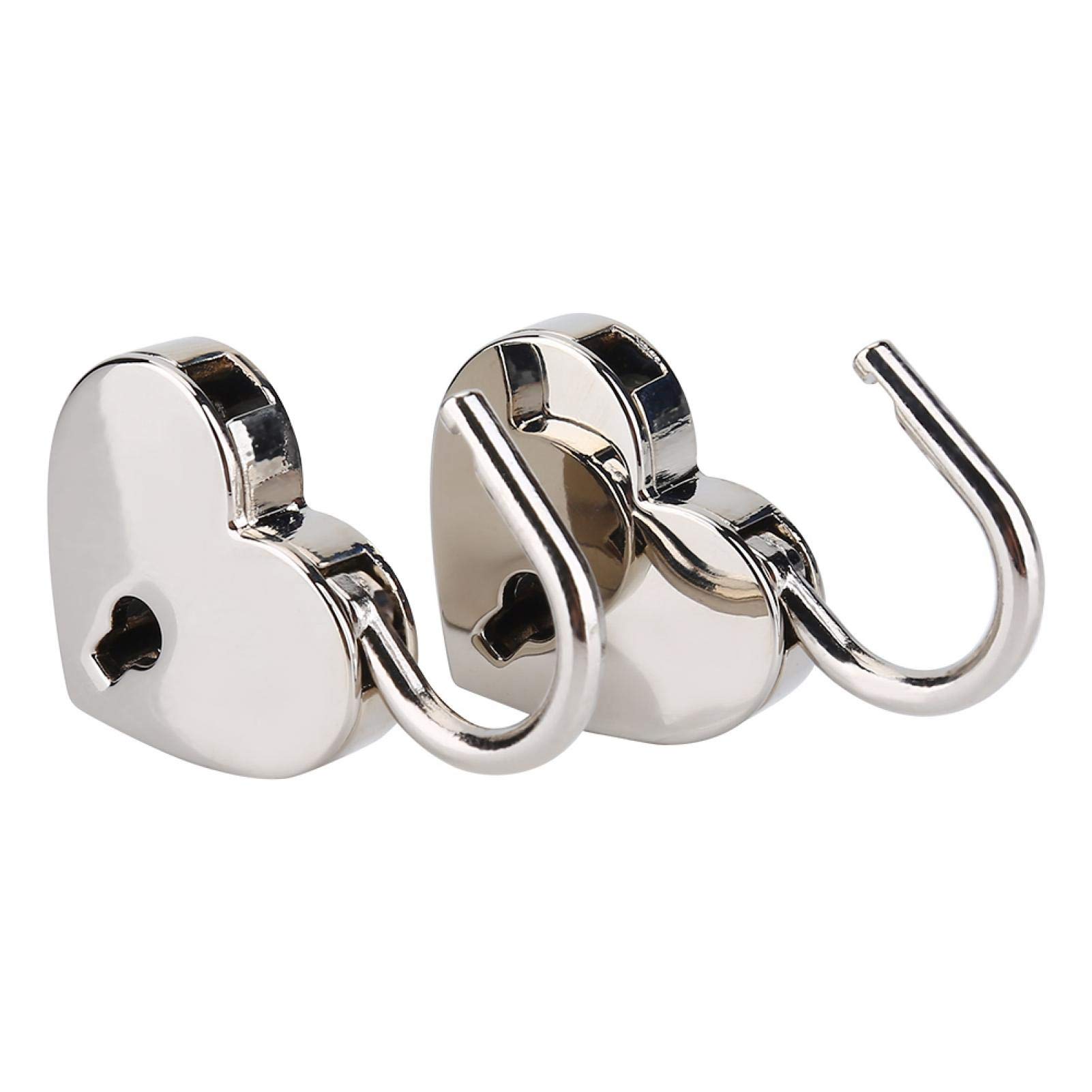 2 Sets Small Heart-Shaped Padlocks with Keys - Silver Metal Love Locks for Jewelry Box, Diary, Storage Box - Perfect for Valentine's Gifts, Anniversary, Couple Keepsakes & Romantic Surprises
