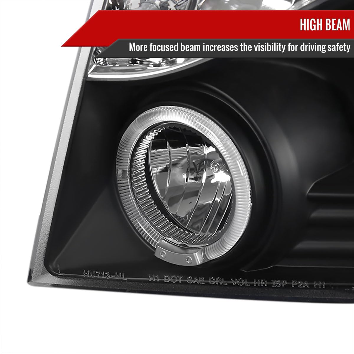2007-2013 Chevy Avalanche Suburban Tahoe LED Black Halo Projector Headlights - Durable Replacement Headlamps with Bright LED Lighting for Night Driving & Off-Road Adventures