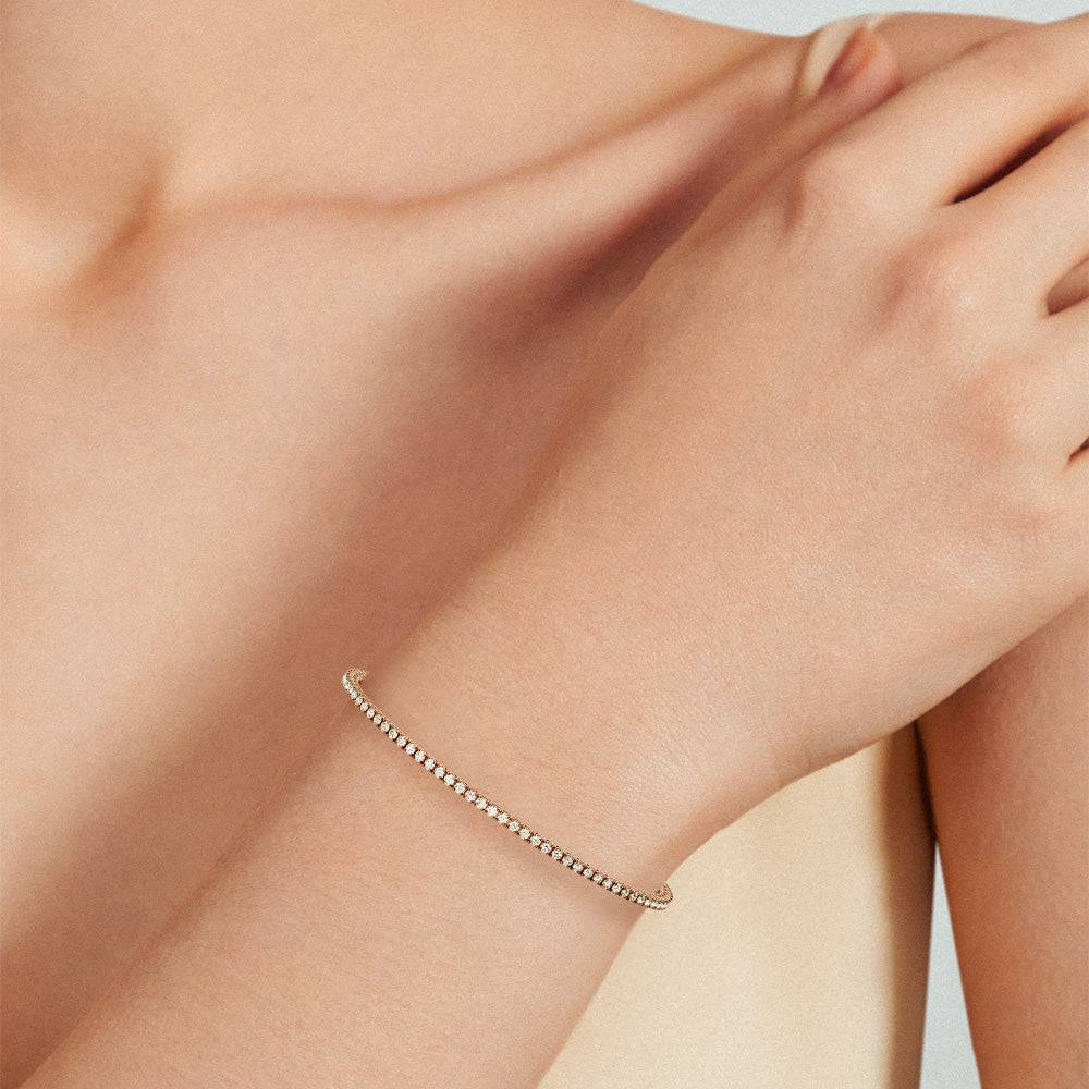 2.5mm Moissanite Floating U Prong Tennis Bracelet for Women - Elegant Jewelry Gift for Wedding, Anniversary & Special Occasions