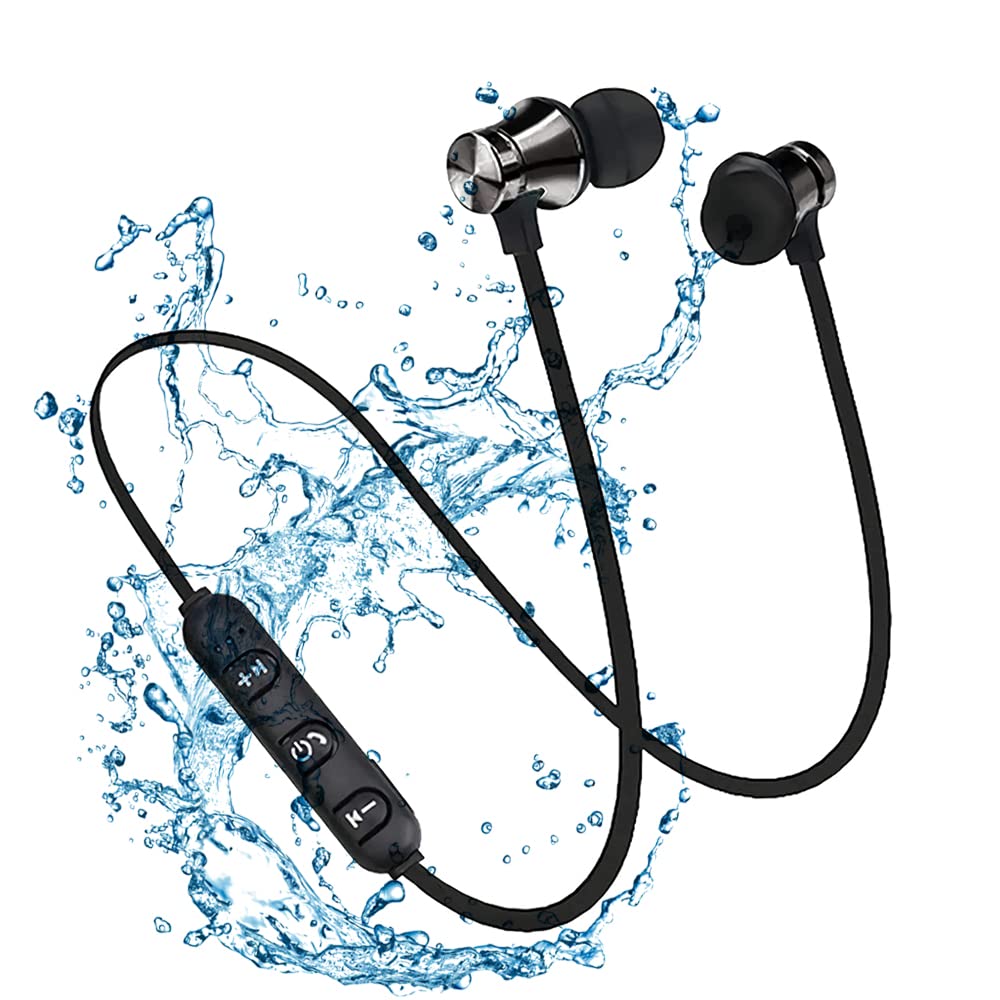 Wireless Bluetooth Earbuds with Neckband - In-Ear Headphones with Extra Bass & Built-in Mic for Calls | 5-Hour Battery Life for Running, Workouts, Gym, Driving & Cycling | Compatible with Android & iPhone | Perfect for Sports, Commuting & Outdoor Activities