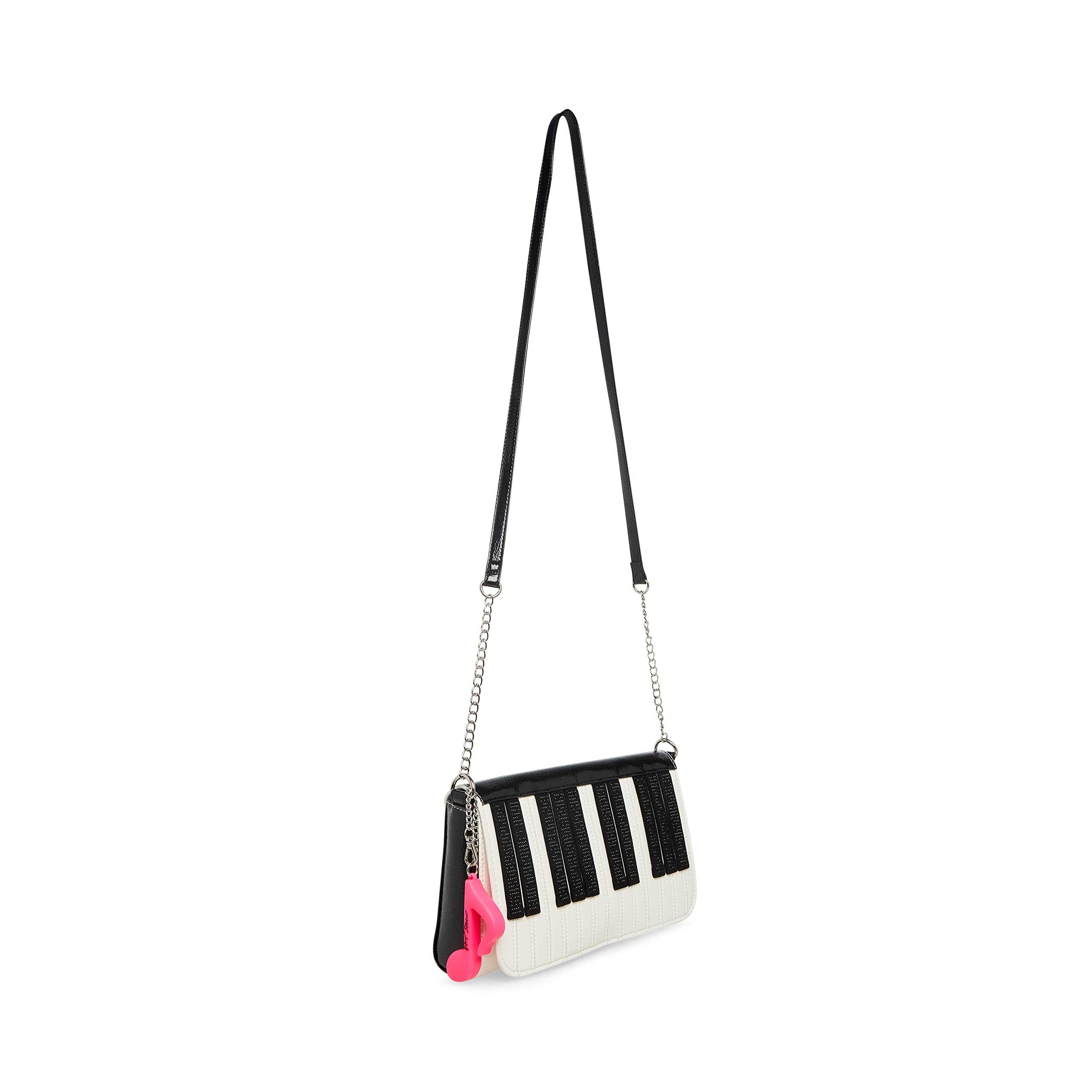 Betsey Johnson Play It Again Crossbody Bag - Stylish Black & White Leather Purse for Women | Perfect for Date Night, Shopping & Travel Accessories