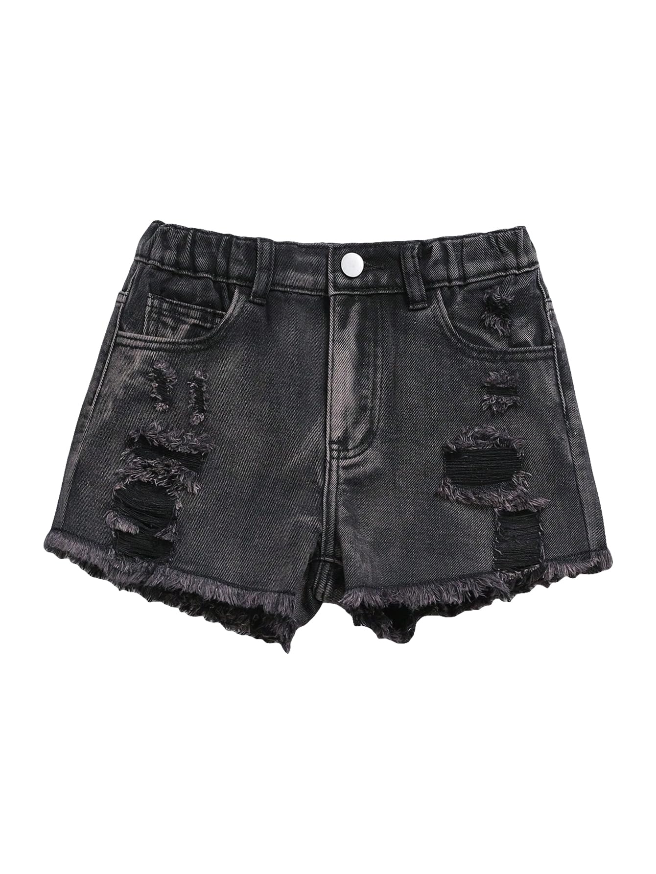 Cute Butterfly Print Ripped Denim Shorts for Girls - Raw Hem Distressed Jean Shorts with Pockets | Perfect for Summer Outfits, Beach Vacations & Casual Wear