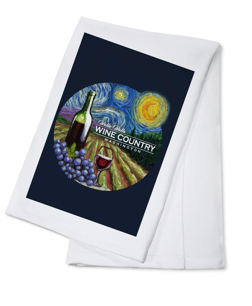 Walla Walla Washington Wine Country Cotton Tea Towel - 100% Premium Cotton Decorative Hand Towel for Kitchen & Home - Perfect for Wine Tasting, Cooking, and Farmhouse Decor