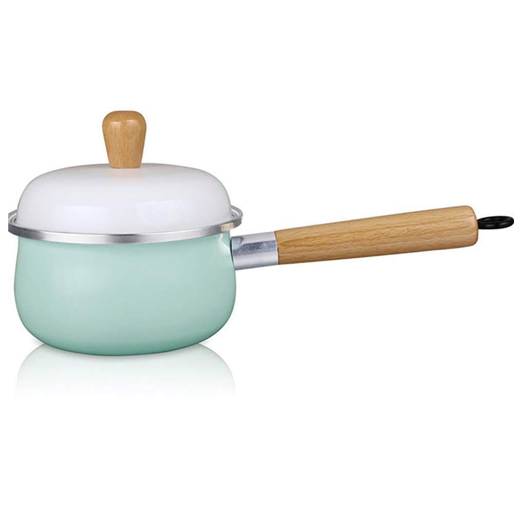 XJZKA Non-Stick Induction Milk Pan with Lid - Stay-Cool Handles, Works on Induction/Gas/Electric Stoves - Perfect for Heating Milk, Making Sauces & Baby Food (Blue)