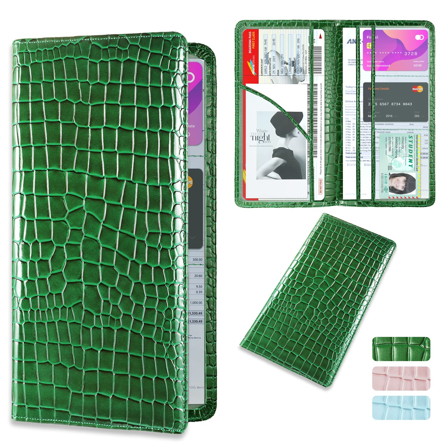 Croc Print Car Registration & Insurance Holder - Classic Vehicle Document Organizer for Driver's License & Auto Papers | Perfect Glove Box Storage for DMV Cards & Auto Essentials