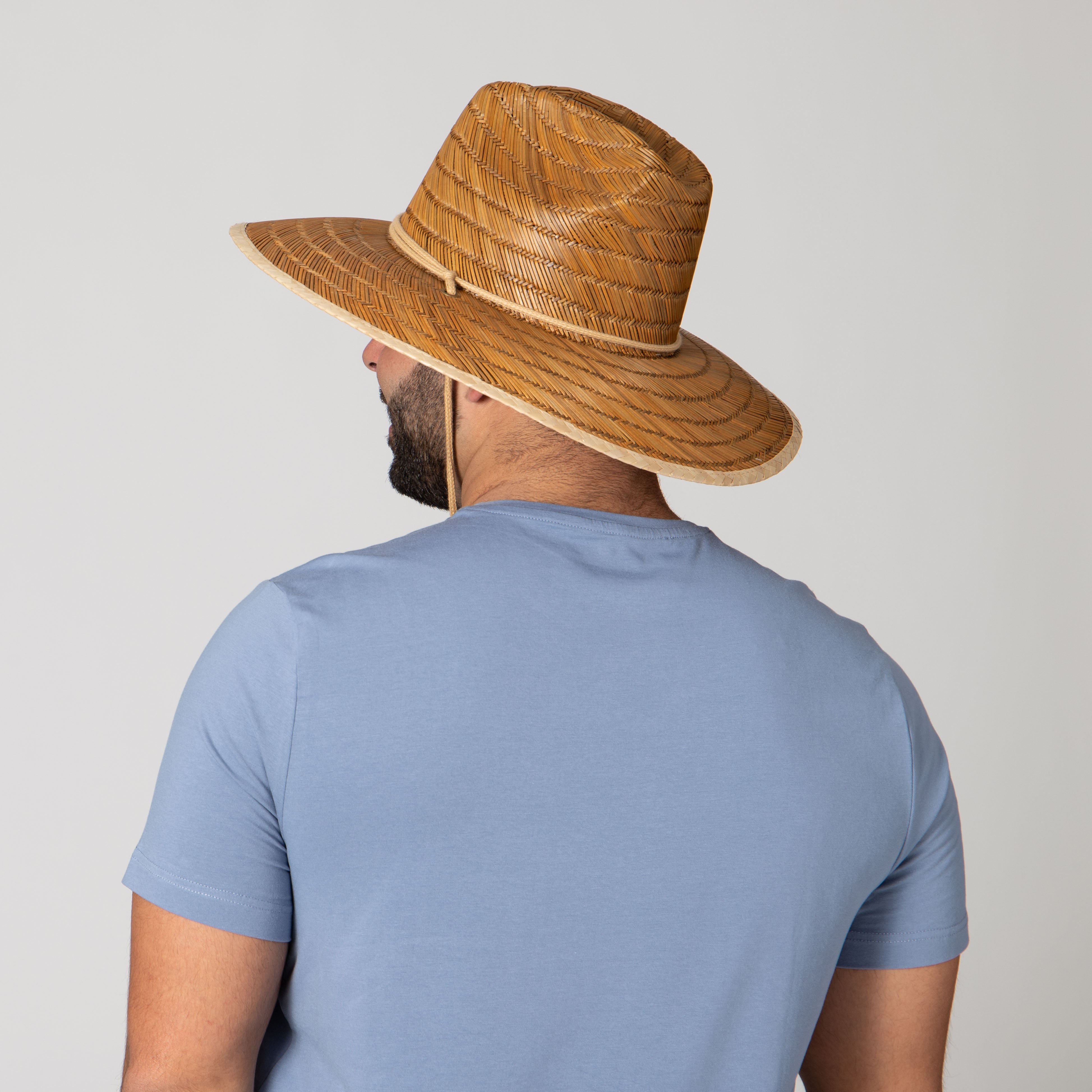 Men's Rush Straw Lifeguard Hat - Breathable Sun Protection for Beach, Pool & Outdoor Activities