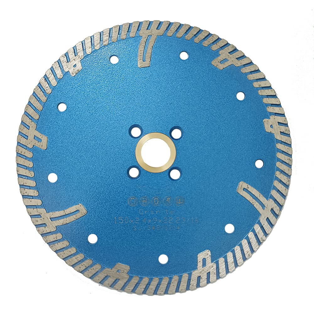 6 Inch Dry Cutting Diamond Saw Blade for Granite - Continuous Rim with 7/8 Inch Arbor - Perfect for Tile, Stone & Masonry Cutting Projects