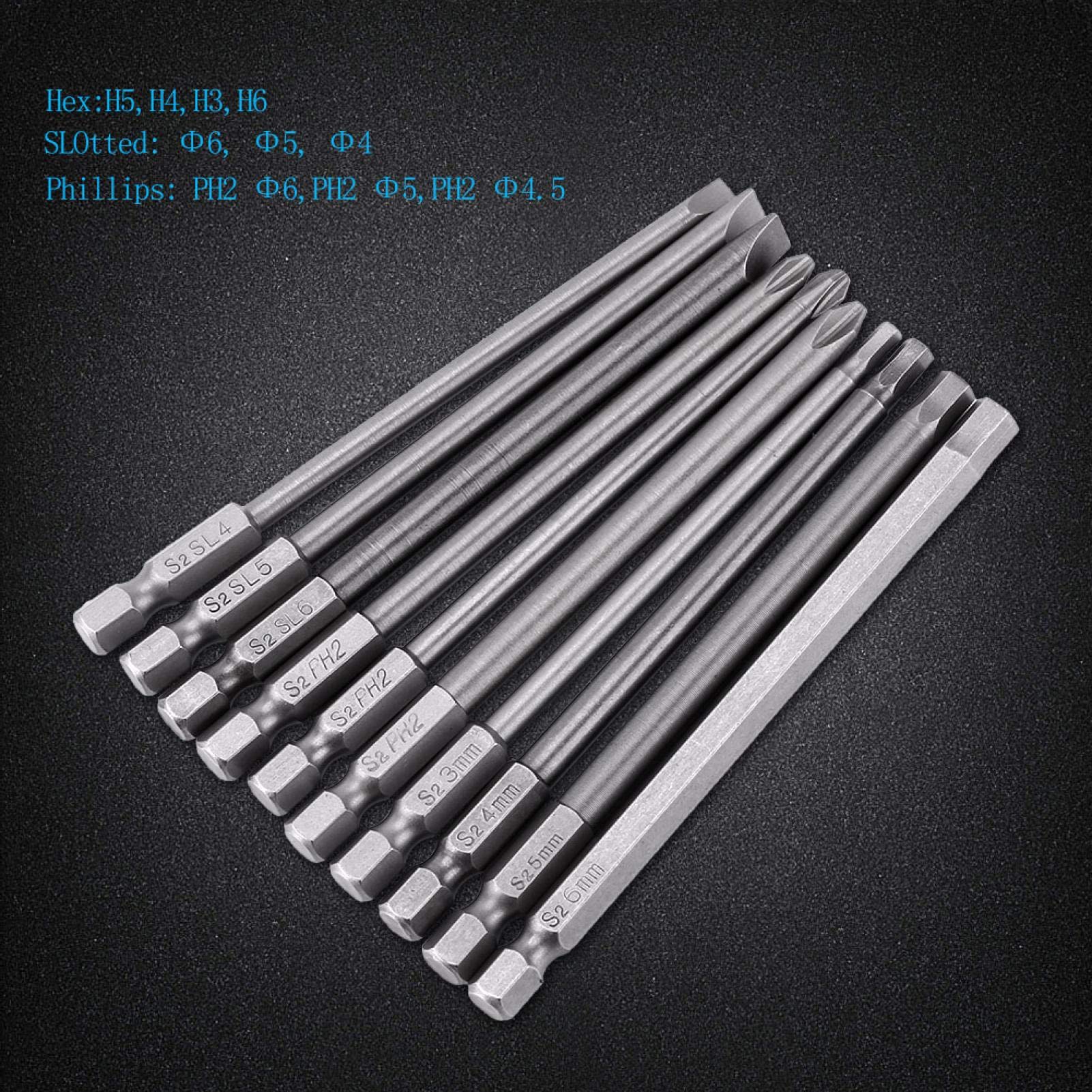 10-Piece Alloy Steel Magnetic Screwdriver Bits Set - Compatible with Hand Screwdrivers, Electric Screwdrivers & Power Drills - Perfect for DIY Projects, Home Repairs and Professional Use