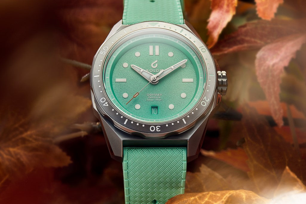 BOLDR Odyssey Freediver Mint Green Diver Watch - Waterproof 200M, Stainless Steel, Automatic Movement for Men - Perfect for Scuba Diving, Swimming & Outdoor Adventures