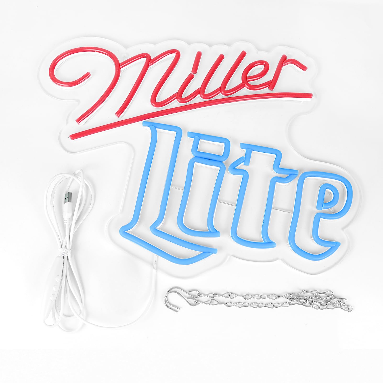 Millers Light Neon Signs - Handmade Dimmable LED Wall Decor for Garage, Bar, Pub & Club | Custom Neon Lighting for Home Bars, Man Caves & Restaurants | Easy Hanging Wall Art for Indoor & Outdoor Spaces