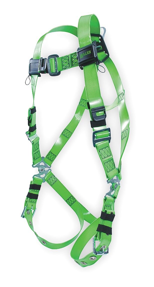 Universal Full Body Safety Harness 400 lb Capacity - Heavy Duty Fall Protection for Construction, Roofing & Climbing - Adjustable & Comfortable (Green)