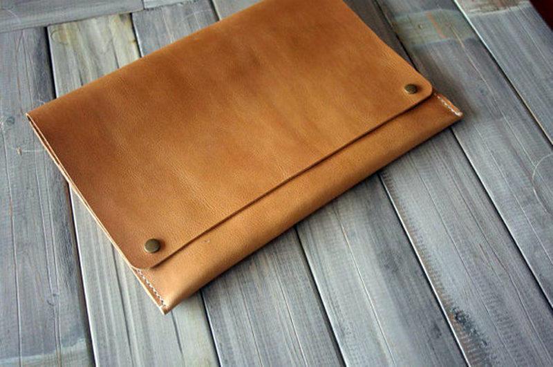 Premium Handmade Leather Laptop Sleeve for Surface Pro/Book - Durable Protective Case for Work, Travel & School | 13-15 Inch Device Protection