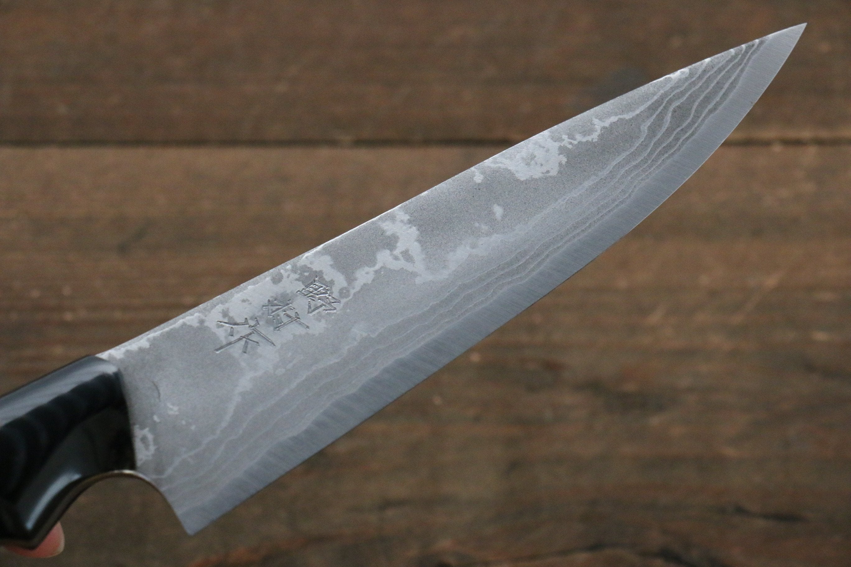 Premium Kazuo Nomura White Steel No.2 Damascus Gyuto Knife 150mm with Micarta Handle - Japanese Chef Knife for Sushi, Meat Cutting & Precision Kitchen Tasks