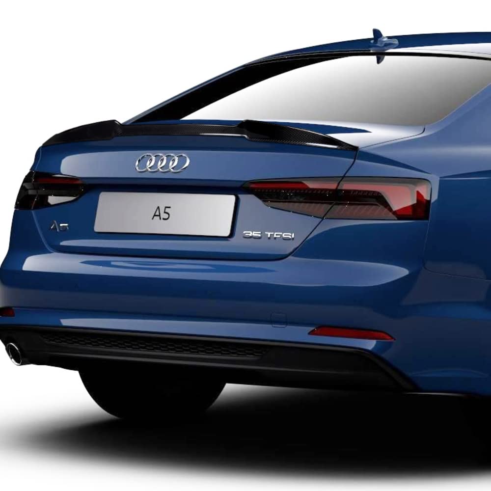 Carbon Fiber V-Style Lift Gate Trunk Spoiler Wing for 2017-2021 Audi A5/A5 Quattro/S5 Coupe (2DR) - Real Carbon Fiber Rear Trunk Lip Spoiler - Perfect for Car Enthusiasts & Performance Upgrades