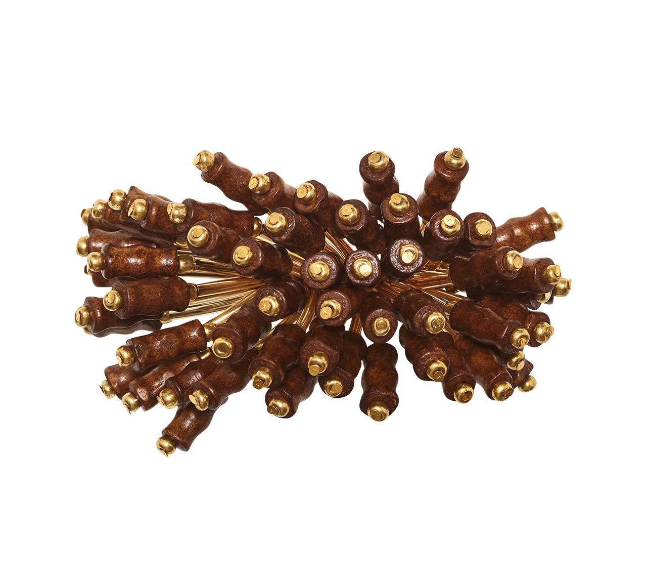 Elegant Brown & Gold Royal Palm Napkin Rings Set of 4 - Premium Tableware for Wedding, Dinner Party & Holiday Decor