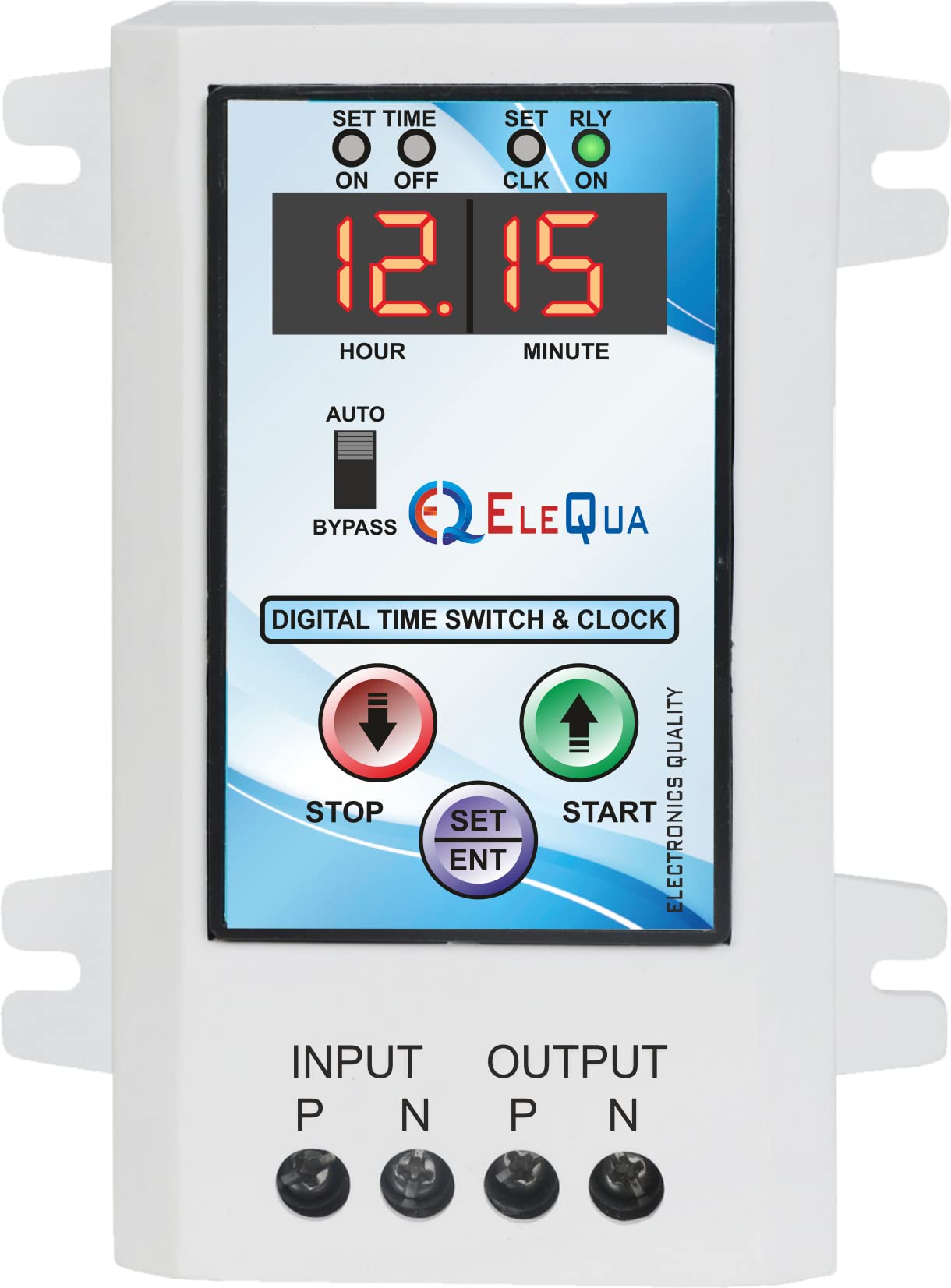 ELEQUA 30Amp 2HP Digital Timer Switch with Clock - Automatic ON/OFF for Street Lights, Sign Boards (10 Daily Programs) - Perfect for Outdoor Lighting, Commercial Signs & Home Automation