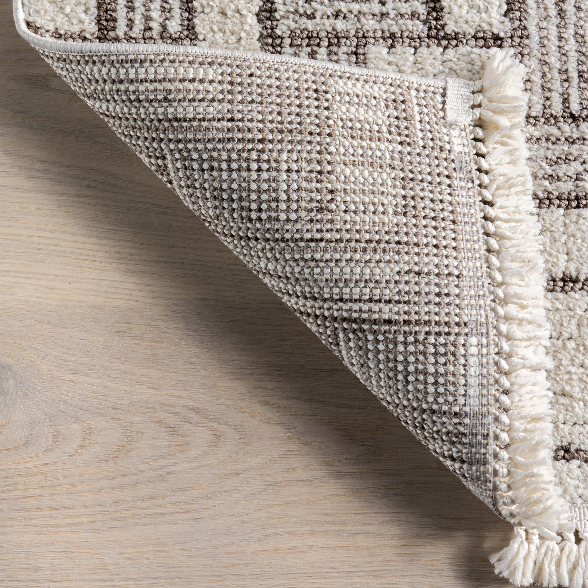 Charli Geometric Ivory Area Rug - Modern Boho Chic Design for Living Room, Bedroom & Home Decor