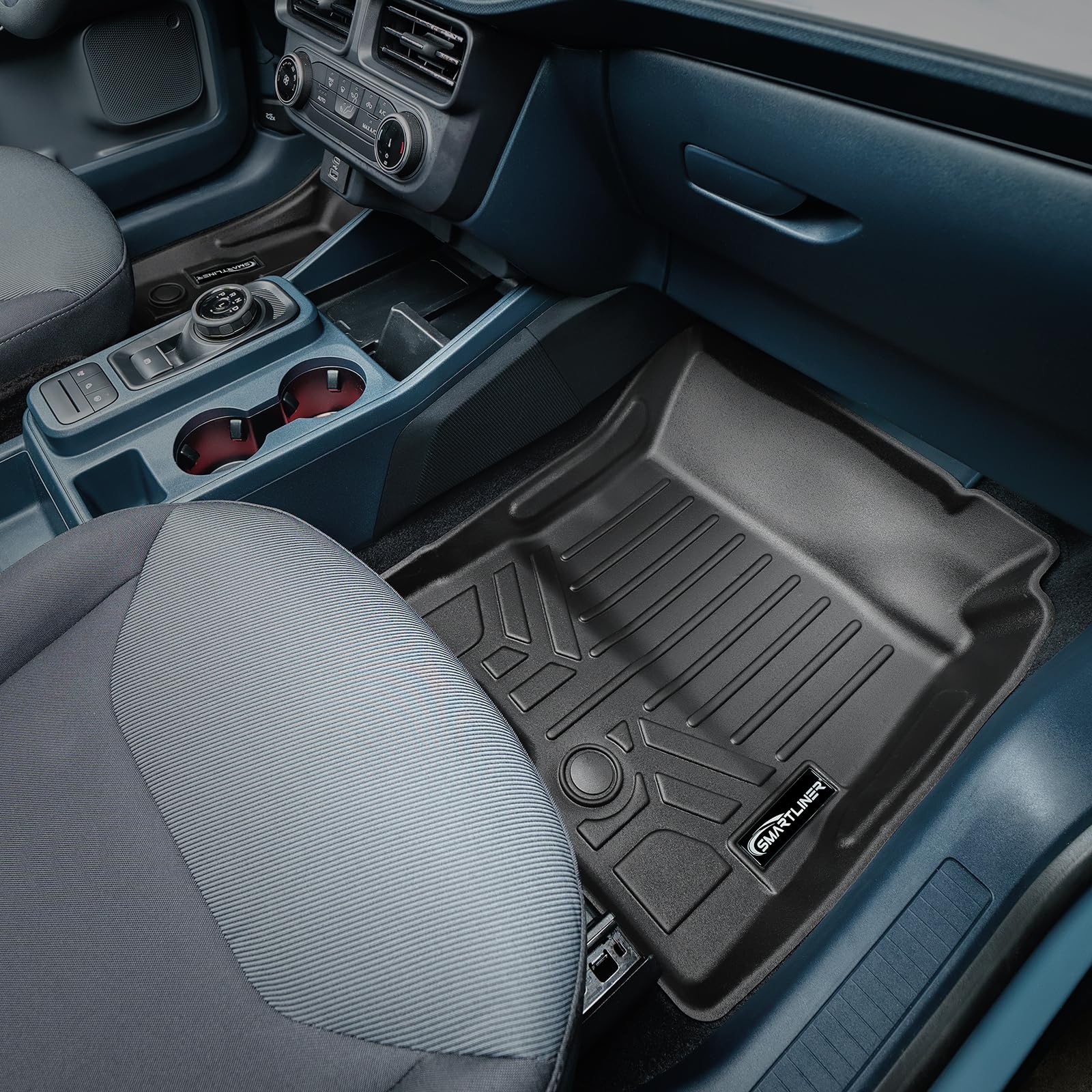 SMARTLINER Custom Fit All-Weather Black Floor Mats for 2022-2024 Ford Maverick Hybrid - 1st Row Durable Car Mats for Protection Against Mud, Snow & Spills | Perfect for Daily Commutes & Road Trips