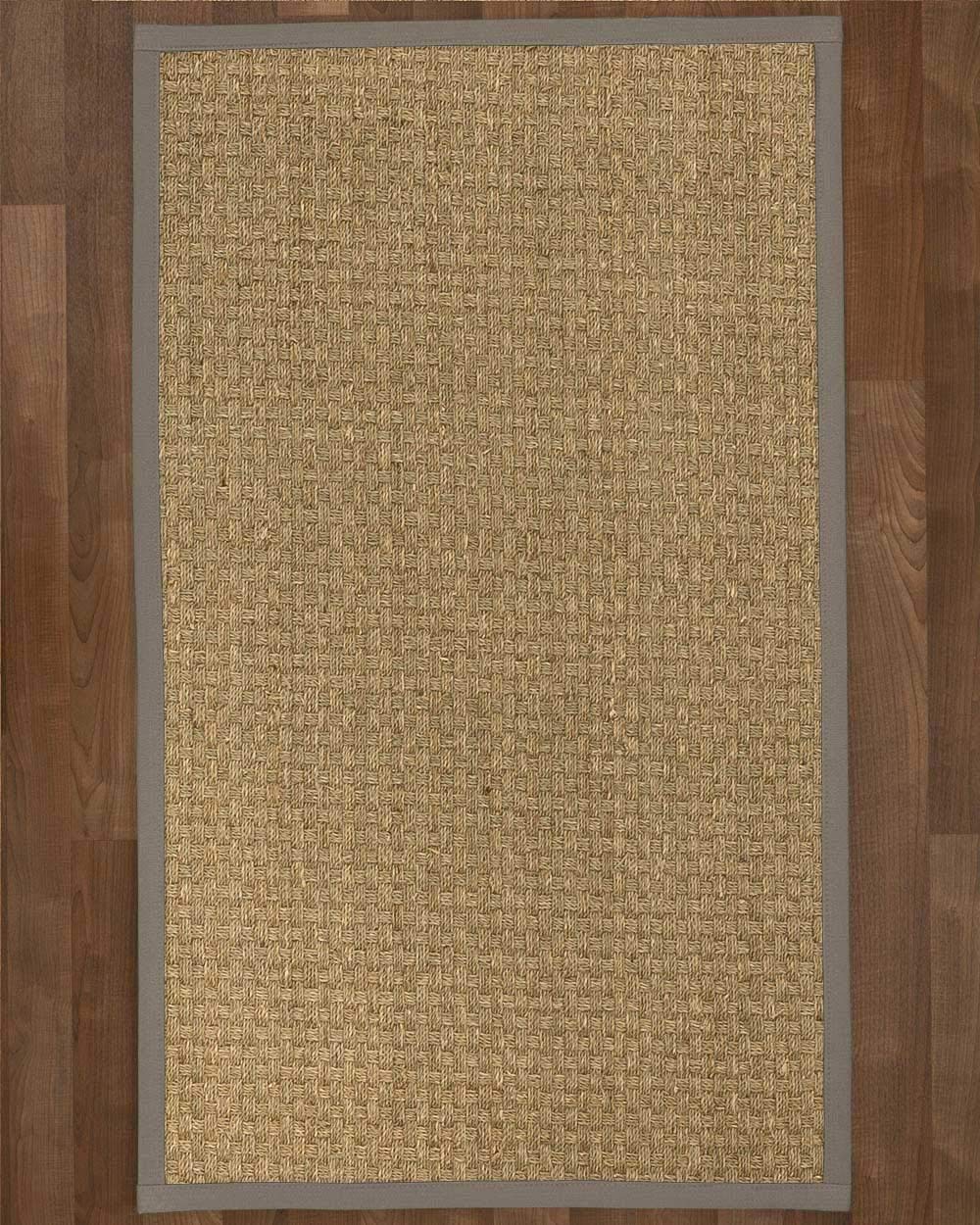 100% Natural Fiber Handmade Basketweave Seagrass Rug - 5' x 8' Oval with Stone Border | Eco-Friendly Floor Mat for Living Room, Bedroom & Boho Decor