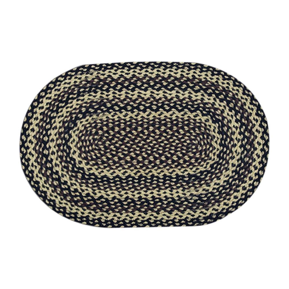 Earth Rugs Oval Rug 5x8 Feet - Handmade Boho Chic Area Rug for Living Room, Bedroom, Dining Room - Soft & Durable Ebony/Ivory/Chocolate Color - Perfect for Home Decor & Cozy Spaces