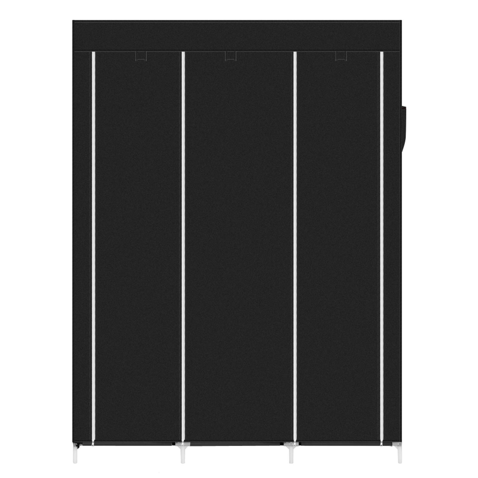 Portable Closet Wardrobe - 67 Inch Freestanding Closet Organizer with Shelves & Cover for Hanging Clothes, Non-Woven Fabric Storage Cabinet - Easy Assembly (Black) | Perfect for Small Spaces, Apartments & Dorm Rooms