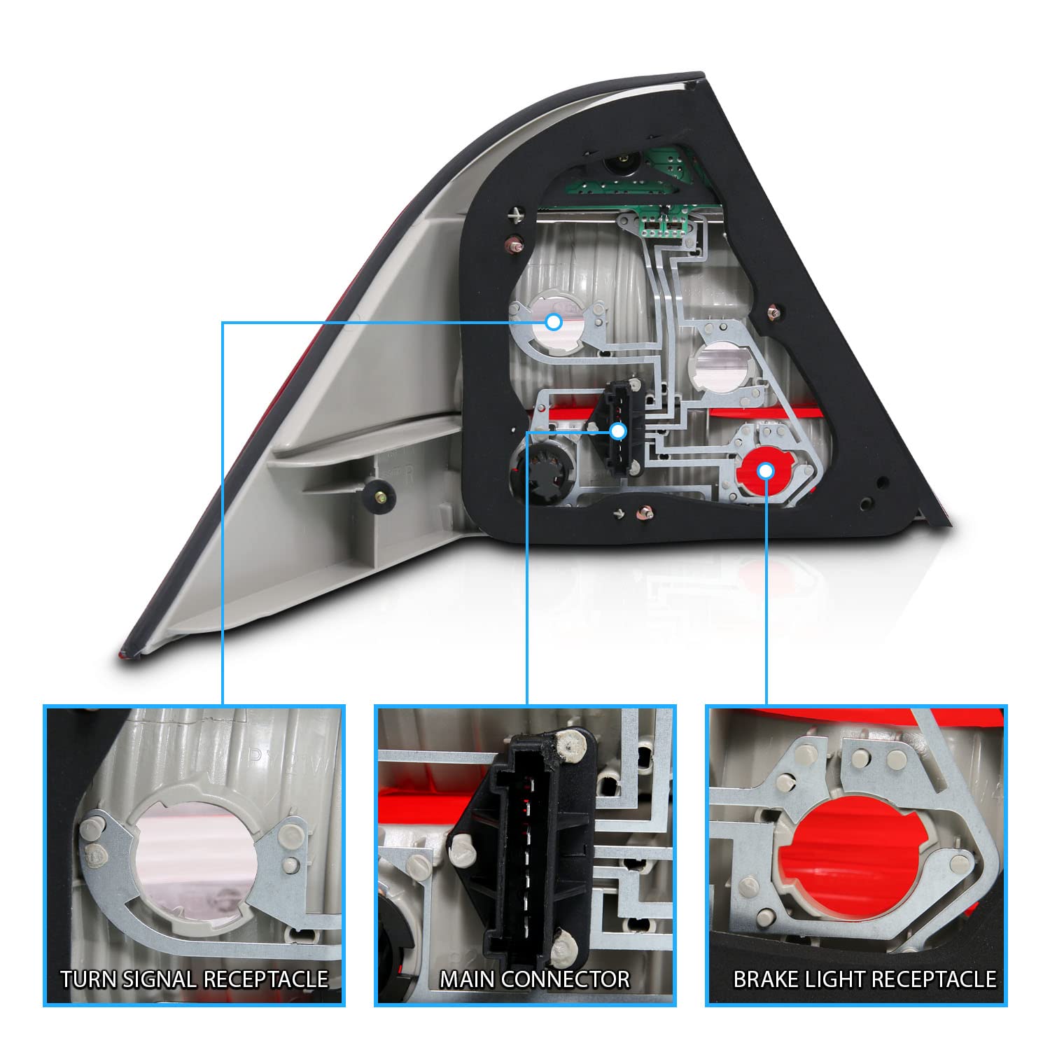 AmeriLite LED Taillights Red/Clear Compatible with Mercedes Benz S Class W220 1999-2005 - Left & Right Side Pair - Enhanced Visibility & Style for Night Driving & Car Customization