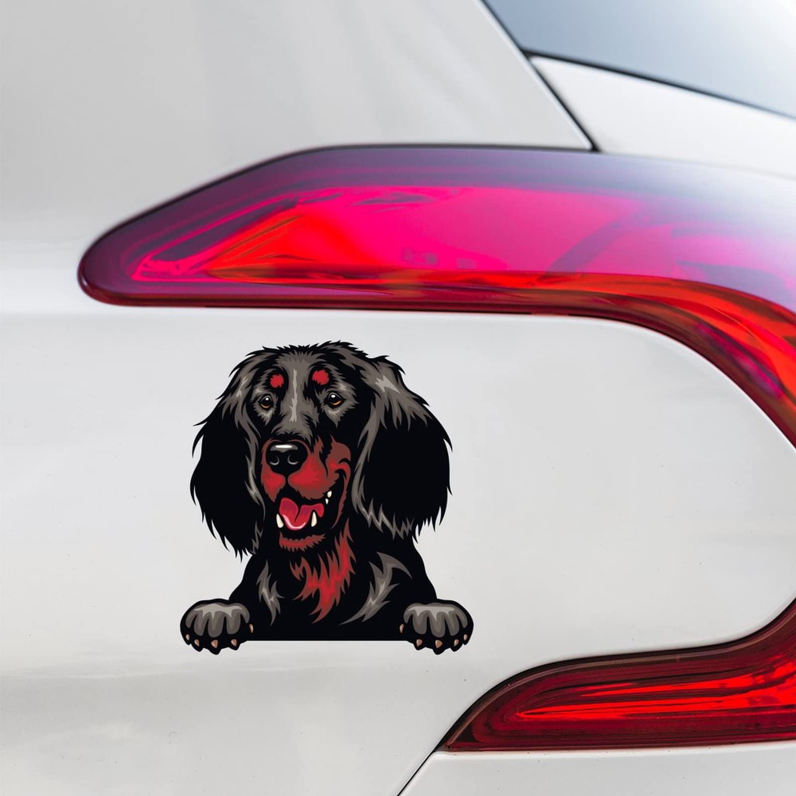 Gordon Setter Vinyl Decals - Dog Lover Car Decals for Windows & Bumpers - Perfect Gift for Dog Moms & Owners - Durable Breed-Specific Stickers for Trucks, Cars & SUVs - Great for Personalizing Vehicles & Showing Canine Pride