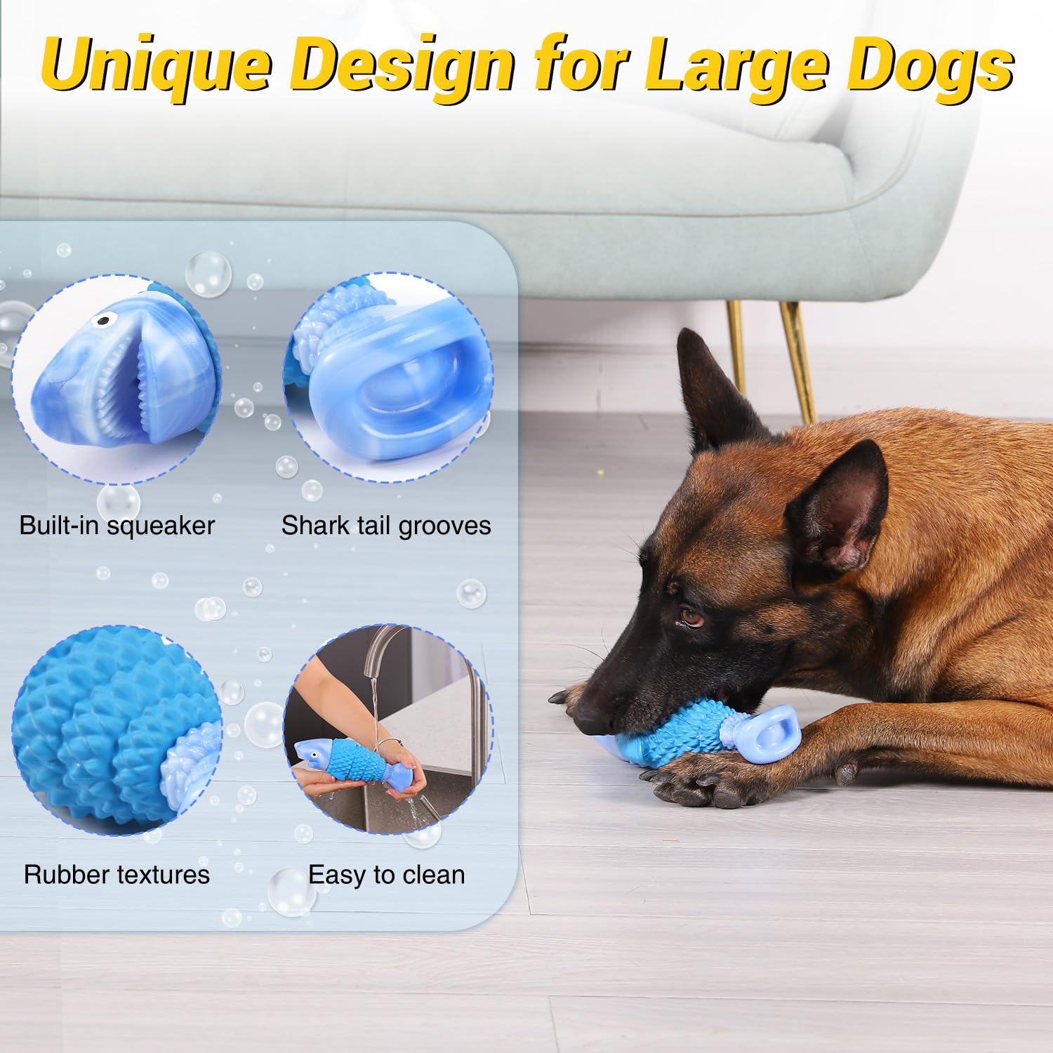 Tough Durable Dog Toys for Aggressive Chewers - Large Breed Indestructible Chew Toys to Reduce Anxiety & Boredom - Perfect for Strong Chewers, Teething Puppies & High-Energy Dogs