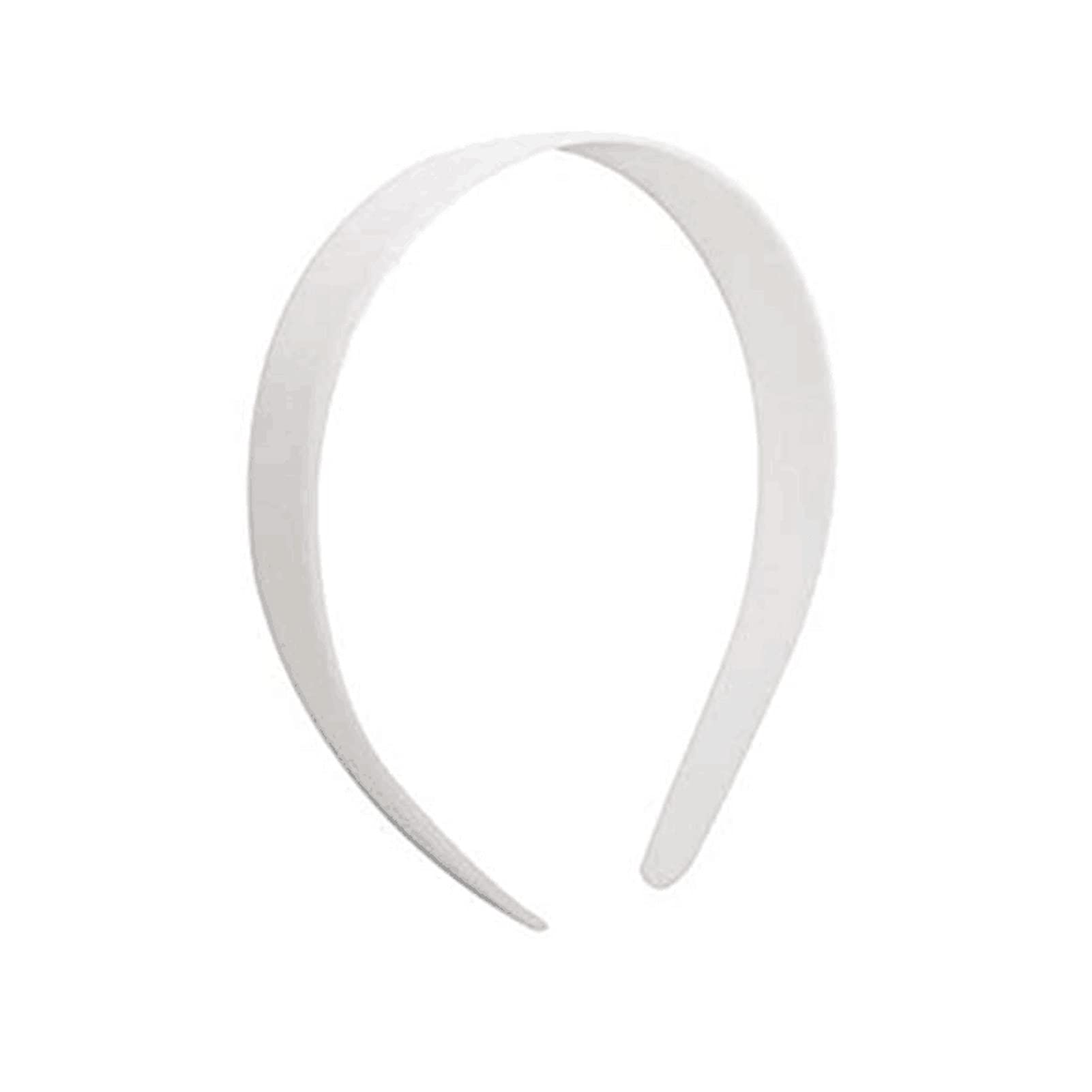 20 Pcs Bulk Plain White Plastic Headbands for DIY Crafts, 1 Inch Wide No Teeth Hair Bands for Women & Girls - Perfect for Parties, Weddings, and Everyday Hair Accessories