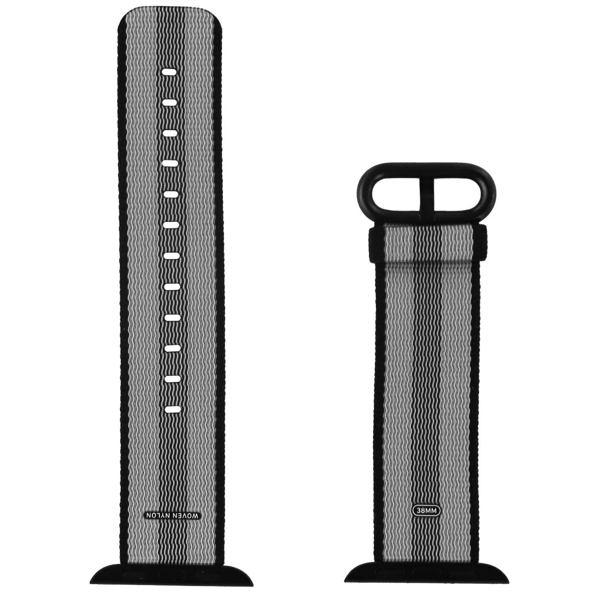 Apple 38mm Woven Nylon Band - Compatible with 38mm & 40mm Apple Watch - Black Stripe Design - Perfect for Workouts, Running & Everyday Wear