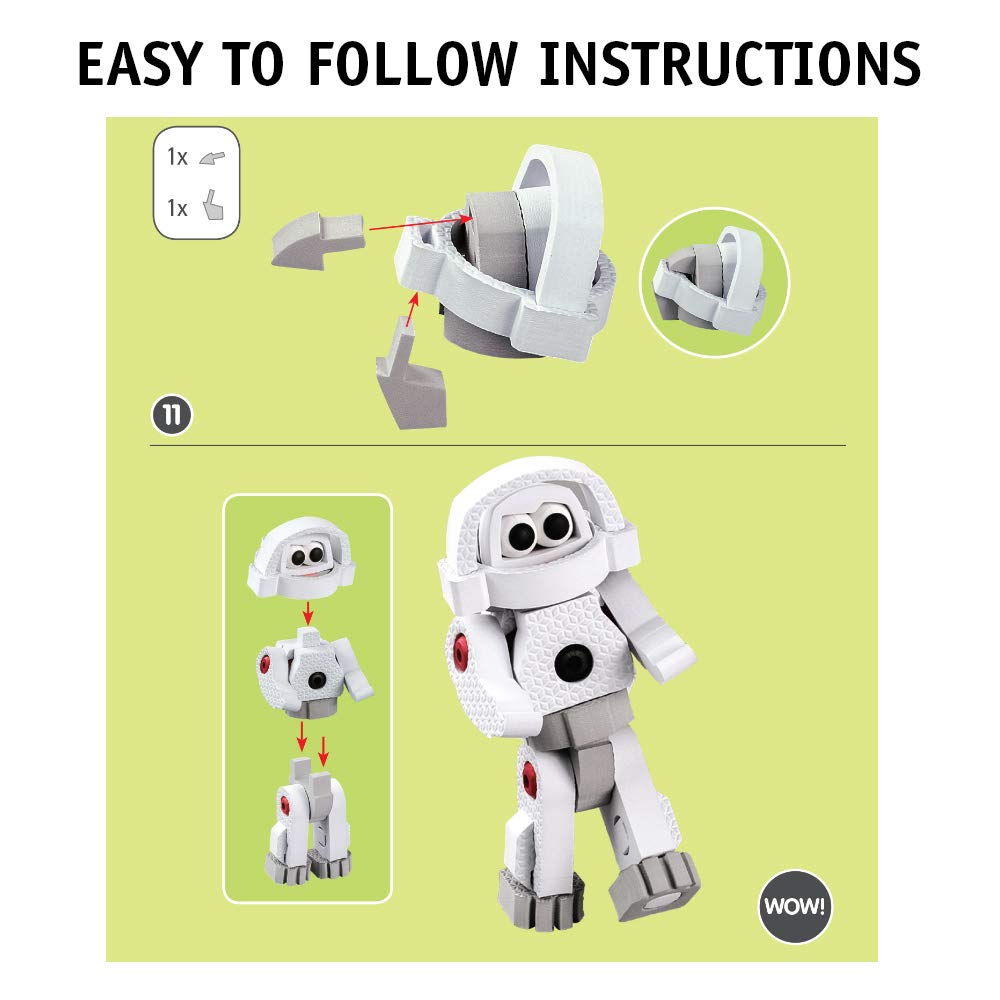Bloco Toys 3-in-1 Galactic Mission STEM Building Kit - Astronaut Spacecraft & Shuttle Rocket DIY Construction Set (210 Pieces) - Perfect for Kids STEM Learning & Space Exploration Play