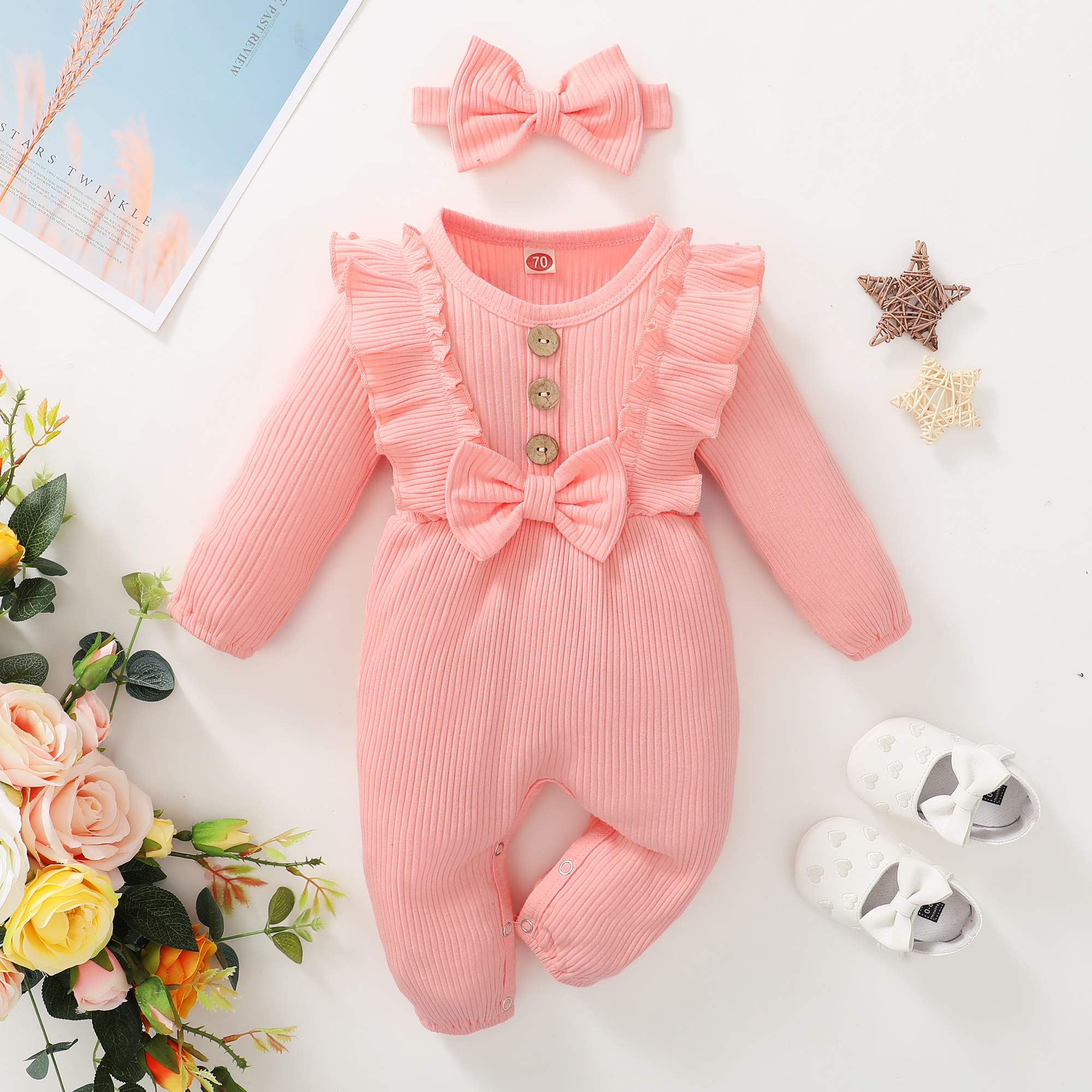 Mioglrie Newborn Baby Girl Clothes - Soft Cotton Short Sleeve Romper Jumpsuit for Summer | Perfect for Playtime, Photoshoots & Daily Wear