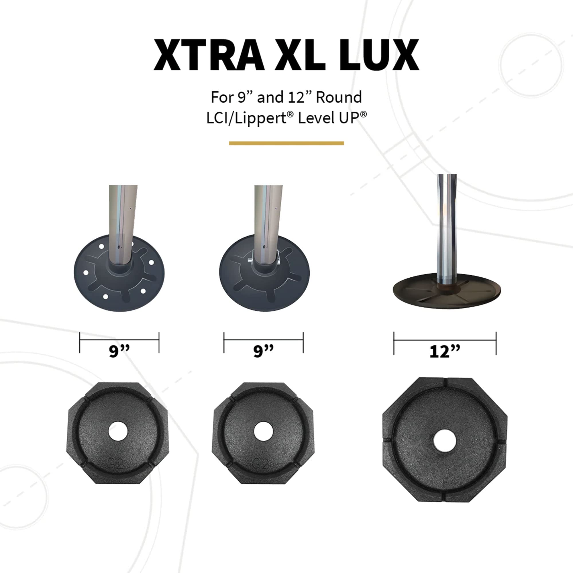 SnapPad Xtra RV Leveling Jack Pads - Permanent Attachment for LCI 9