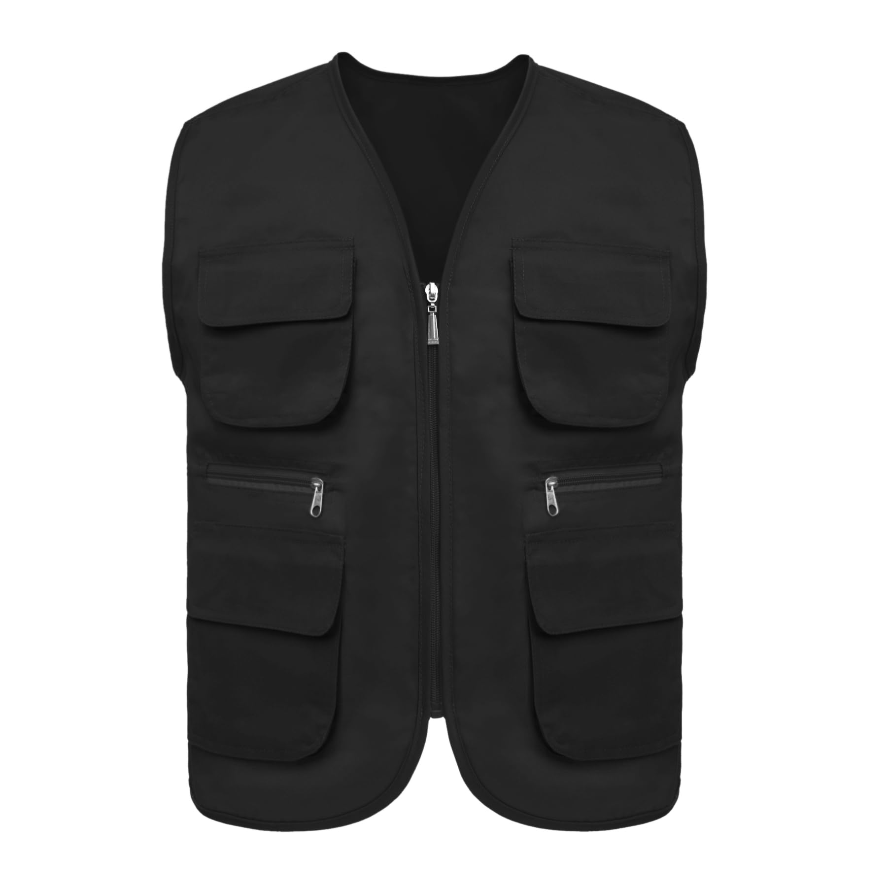 Custom Supermarket Volunteer Vest with Heat Transfer Printing - Multi-Pocket Adjustable Waistcoat for Grocery Store, Food Bank & Community Service Activities