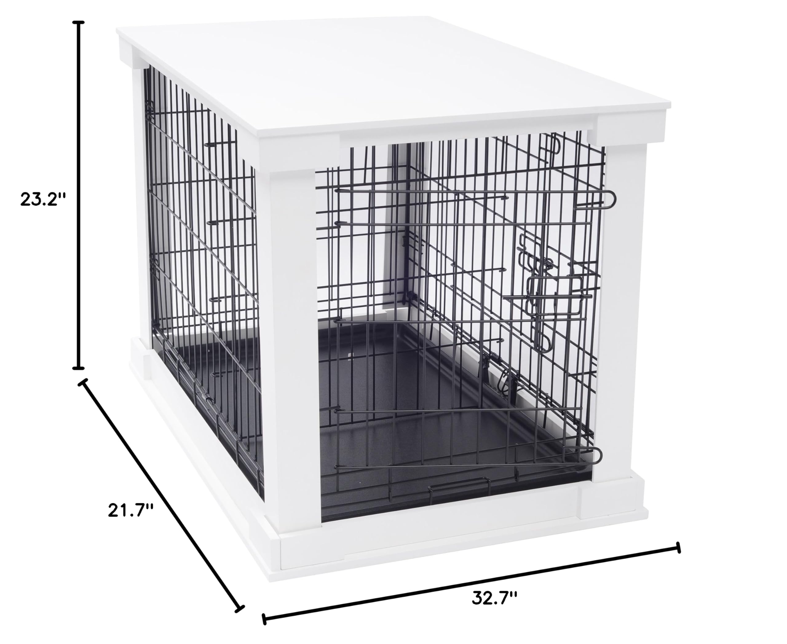 Zoovilla White Dog Cage with Crate Cover - Medium Size Dog Kennel for Small to Medium Dogs | Perfect for Home, Travel & Vet Visits