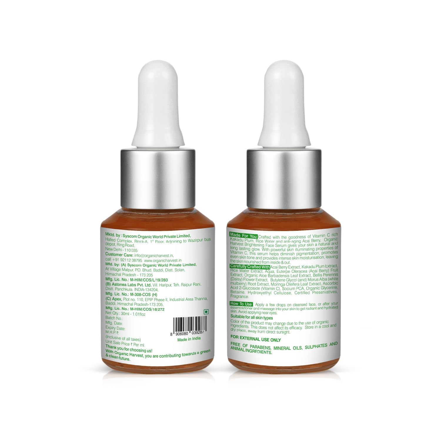 Organic Kakadu Plum & Acai Berry Brightening Face Serum with Vitamin C - Deeply Nourishing & Protective Glow Serum for All Skin Types (30ml) | Perfect for Daily Skincare Routine & Nighttime Hydration