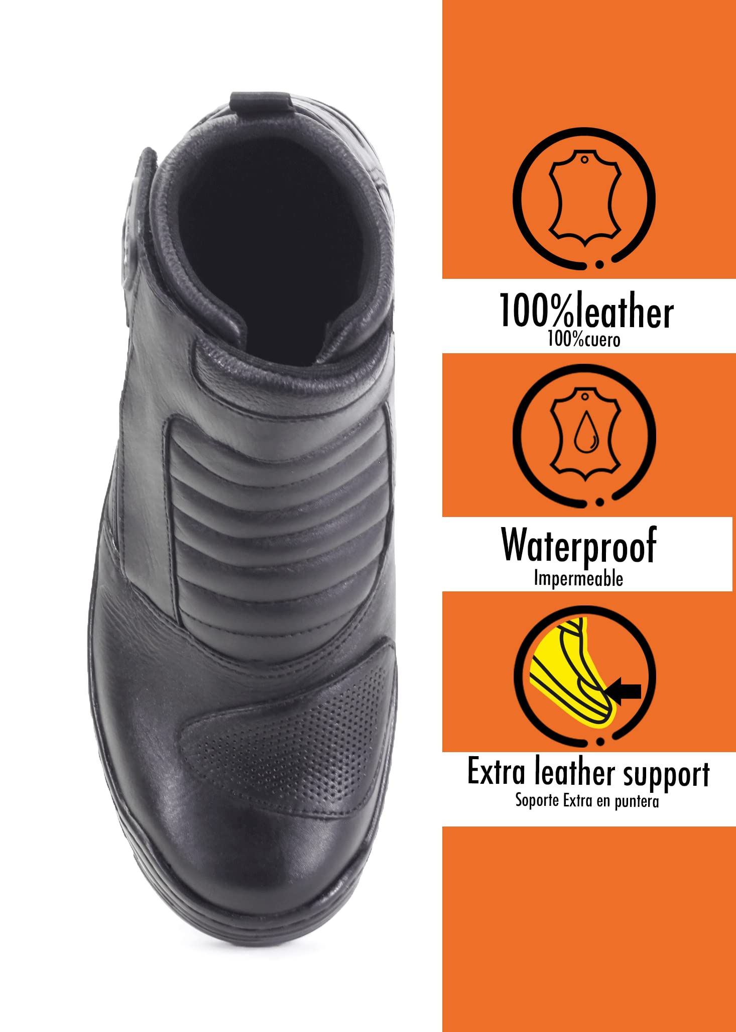 **Men's Motorcycle Riding Boots - Leather Biker Boots for Men - Durable & Comfortable Motorcycle Shoes for Cruiser & Sport Bike Riders - Perfect for Long Rides & Daily Commuting**