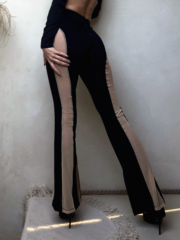 ZASUWA Women's Sexy Sheer Mesh Split Tracksuit - Stylish Workout Outfit for Gym, Yoga & Nightclub Fashion