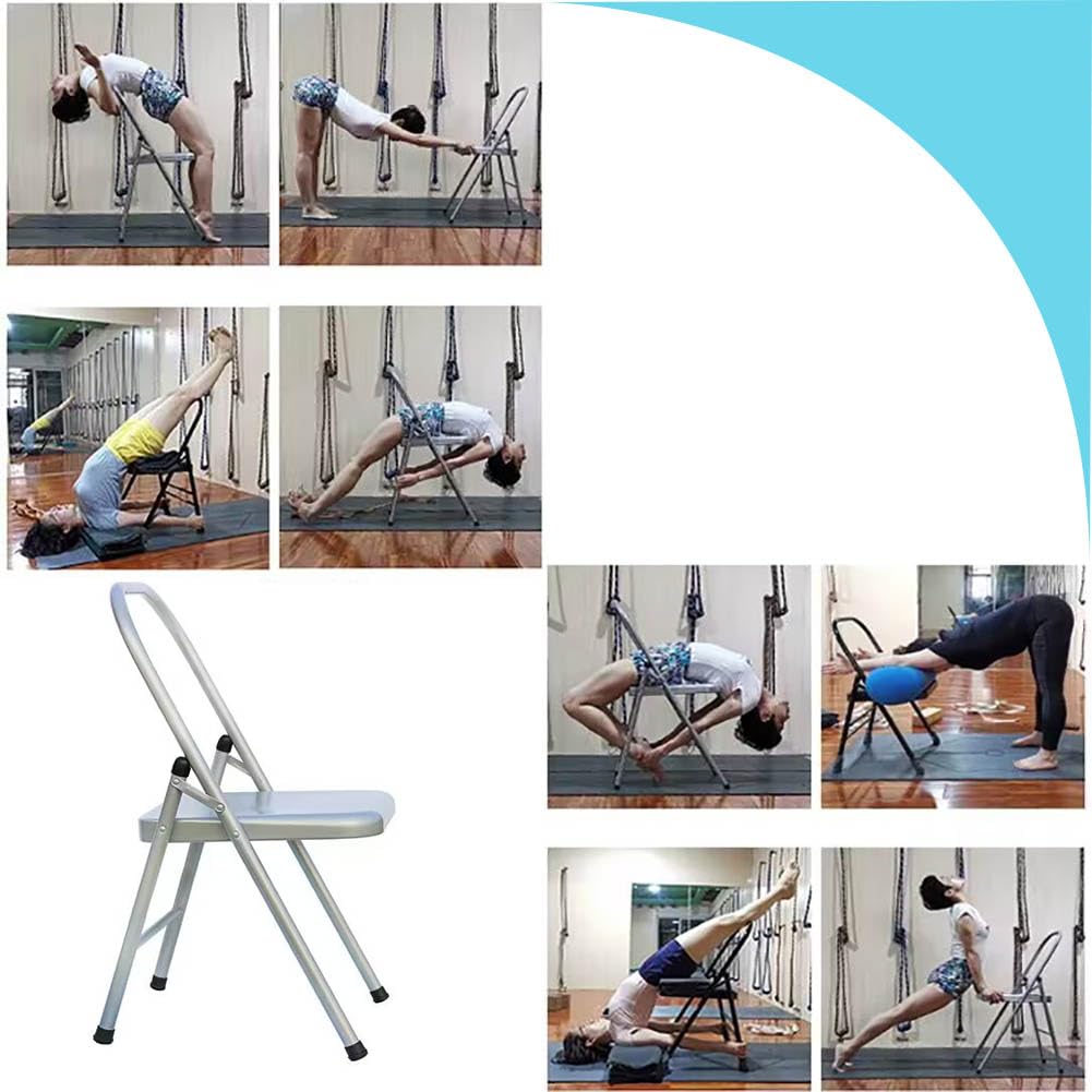 Iyengar Yoga Chair - Backless Metal Yoga Assist Chair for Deepening Poses, 48cm Seat Height - Perfect for Home Yoga Practice, Studio Sessions & Advanced Asana Training