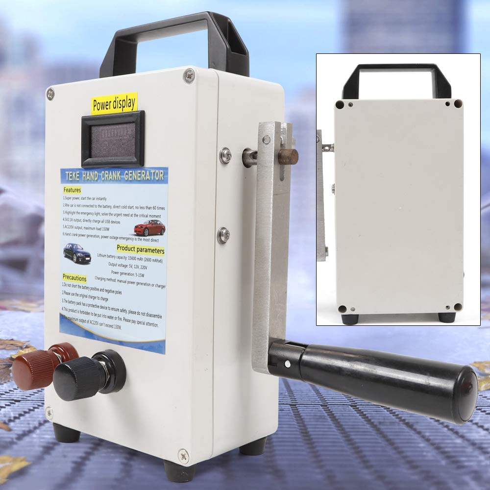 ZHFEISY 150W Portable Hand Crank Generator - Emergency Power Bank & Phone Charger for Camping, Outdoor, Travel | US Stock | Perfect for Power Outages, Hiking & Emergency Preparedness