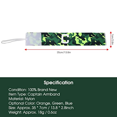 VGEBY Youth Soccer Captain Armband - Nylon Elastic Football Team Leader Sleeve Strap, Adjustable Sports Wristband (Green) - Perfect for Youth Soccer Matches, Training Sessions & Team Identification