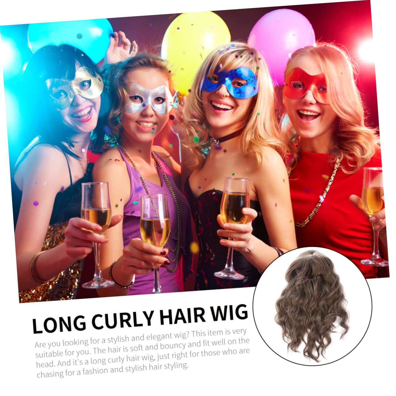 Beavorty Long Curly Wavy Synthetic Heat Resistant Wig for Women - Natural Looking Fashion Wig for Weddings, Parties & Everyday Wear | Perfect for Cosplay, Costumes & Daily Styling